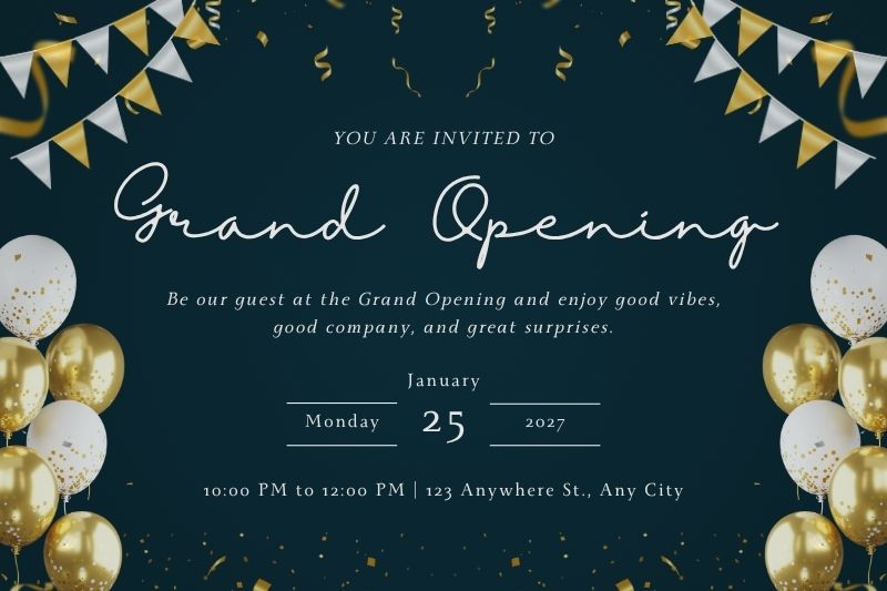 grand opening invitation card designs